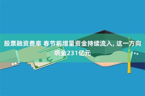 股票融资费率 春节前增量资金持续流入, 这一方向吸金231亿元